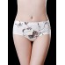 White Floral Printing Seamless Ice Silk Breathable Briefs