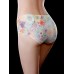 Mid Waisted Floral Printing Seamless Cotton Crotch Briefs