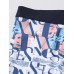 4Pcs Mens Printing Elastic Mid Waist Breathable Home Boyshorts Boxers Briefs