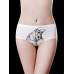 White Low Waist Seamless Print Cotton Crotch Briefs