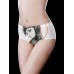 White Printing Ice Silk Seamless Cotton Crotch Briefs