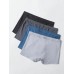 4Pcs Mens Solid Color Boyshorts U Convex Cotton Soft Boxer Briefs