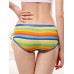 Cotton Rainbow Stripe Printed Low Waisted Briefs