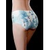 Mid Waist Crane Printed Ice Silk Seamless Briefs