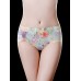 Mid Waisted Floral Printing Seamless Cotton Crotch Briefs