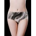 Ice Silk Seamless Printed Mid Waist Briefs