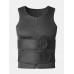 Mens Tummy Control Waist Trainer Zip Front Vest Shapewear With Double Sticky Belts