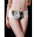 White Printing Ice Silk Seamless Cotton Crotch Briefs