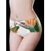 White Floral Print Seamless Ice Silk Low Waist Briefs