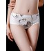 White Floral Printing Seamless Ice Silk Breathable Briefs