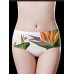 White Floral Print Seamless Ice Silk Low Waist Briefs