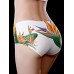 White Floral Print Seamless Ice Silk Low Waist Briefs