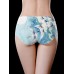 Mid Waist Crane Printed Ice Silk Seamless Briefs