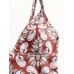 Wireless Flora Printed Deep Open Necklines Chic Swimwear