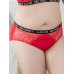 Plus Size Cotton Floral Lace Hollow Mid Waisted Briefs