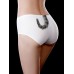 White Low Waist Seamless Print Cotton Crotch Briefs