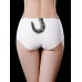 White Low Waist Seamless Print Cotton Crotch Briefs