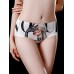 White Fashionable Print Seamless Cotton Crotch Briefs