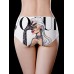 White Fashionable Print Seamless Cotton Crotch Briefs