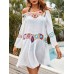 Summer Floral Pattern V  Neck Dress Cover Ups Swimsuit