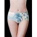 Mid Waist Crane Printed Ice Silk Seamless Briefs